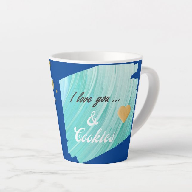 I Love You & Cookies Latte Mug (Right Angle)