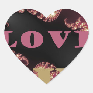 I Love You Cosmic Constellation Pattern Art Design Heart Sticker