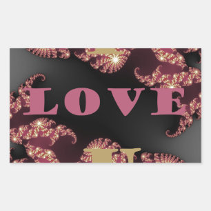 I Love You Cosmic Constellation Pattern Art Design Rectangular Sticker