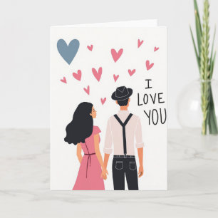 I Love You Couple Hearts Card