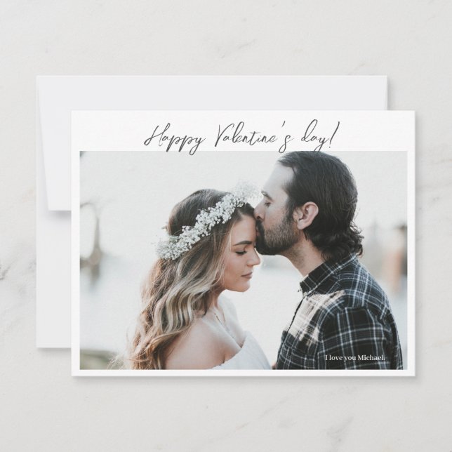I love you Couple Photo Valentine's Day Card (Front)