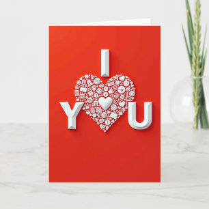 I Love You Crimson Heart Card