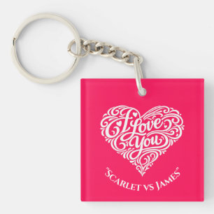 I Love You Custom Name Key Ring