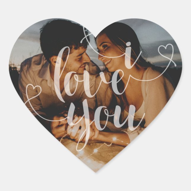 I Love You Custom Photo 20PCS Heart Stickers Pack (Front)