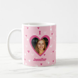I Love You Custom Photo Hearts Valentine Coffee Mug