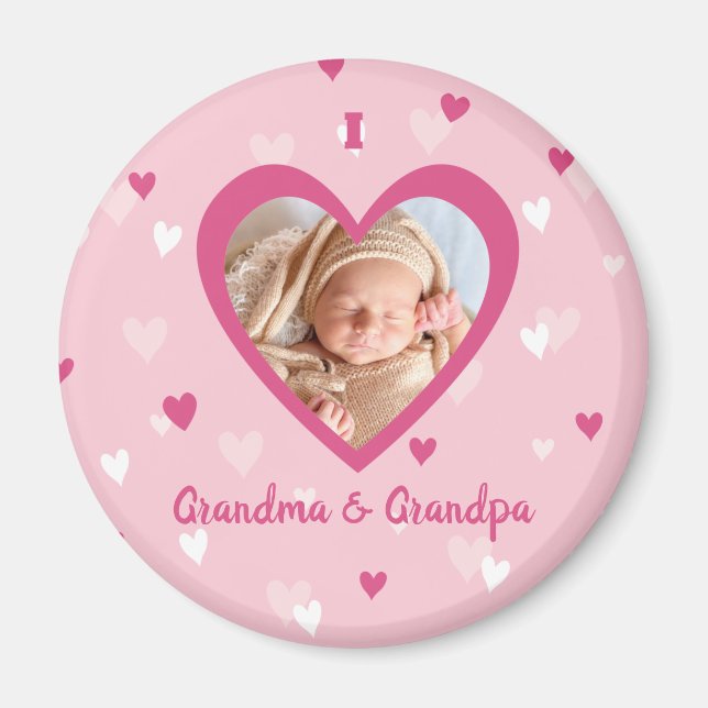 I Love You Custom Photo Hearts Valentine Magnet (Front)