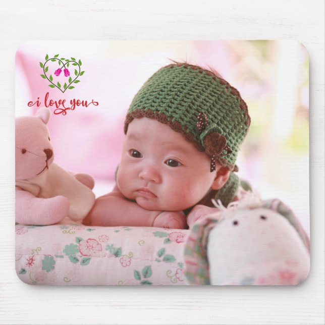 I love You Custom Photo Mouse Mat (Front)