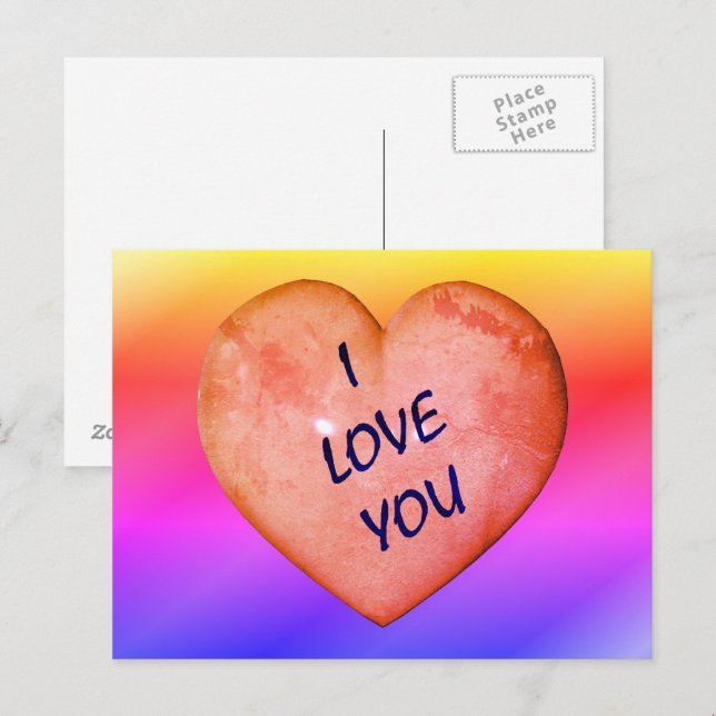 I Love You Customisable Postcard (Front/Back)