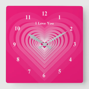 I Love You - Customisable - Romantic Square Wall Clock