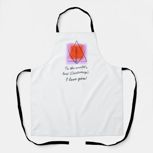 I Love You, (Customise) Star of David/Heart Apron (Front)