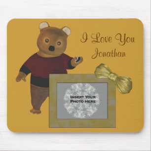 I Love You Cute Bear Add Photo Mousepad