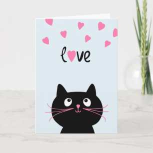 I LOVE YOU, CUTE BLACK CAT CARD