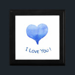 I Love You Cute Blue Heart Valentine      Gift Box<br><div class="desc">I Love You Cute watercolor Blue Heart Valentine. You can find matching ones for this design in my collection. Matching items available.</div>