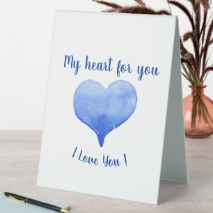 I Love You Cute Blue Heart Valentine's Day