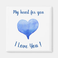 I Love You Cute Blue Heart Valentine's Day