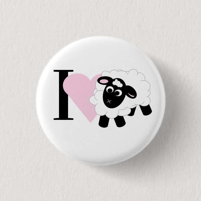 I love You Cute Cartoon Sheep 3 Cm Round Badge (Front)
