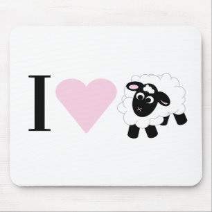 I love you cute cartoon sheep mouse mat
