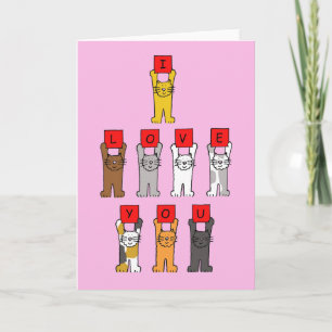 I Love You Cute Cats Holiday Card