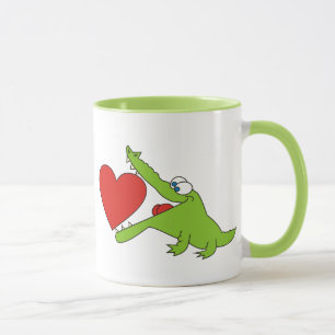 I love you, Cute Crocodile with a Heart Mug