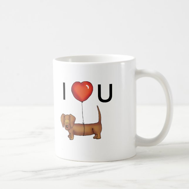 I LOVE YOU - Cute Dachshund MUG (Right)