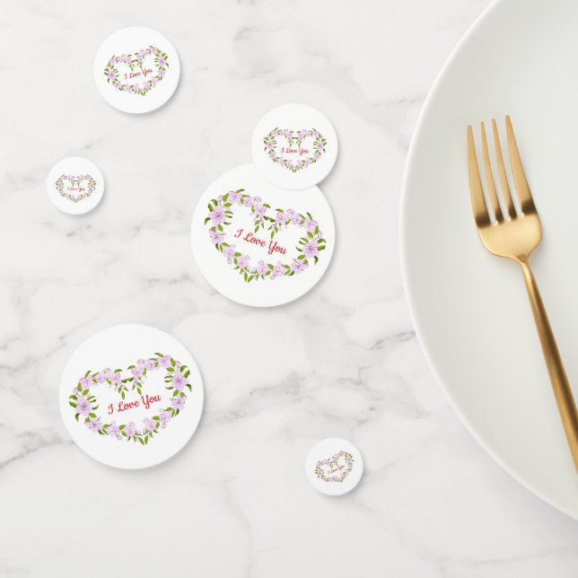I love  you  Cute flowers Confetti (Group)