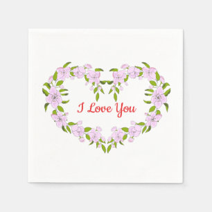 I love  you  Cute flowers Napkin