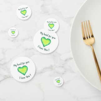 I Love You Cute Green and Blue Valentine's Day  Confetti
