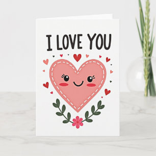 I Love You Cute Heart Card