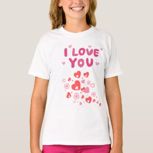 I love you cute heart kid's t-shirt