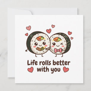 I Love You Cute Korean Kimbap Greeting Card