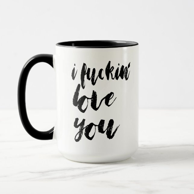 I love you cute love flirt coffee mug design (Left)