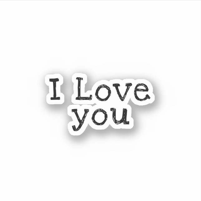 I Love You'' cute Love saying Sticker (Front)