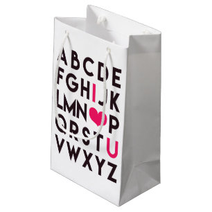I LOVE YOU - Cute, Romantic Alphabet Gift Bags
