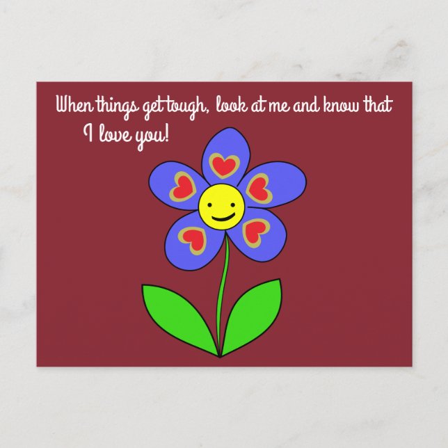 I love you Cute Smiling Flower Print Postcard (Front)