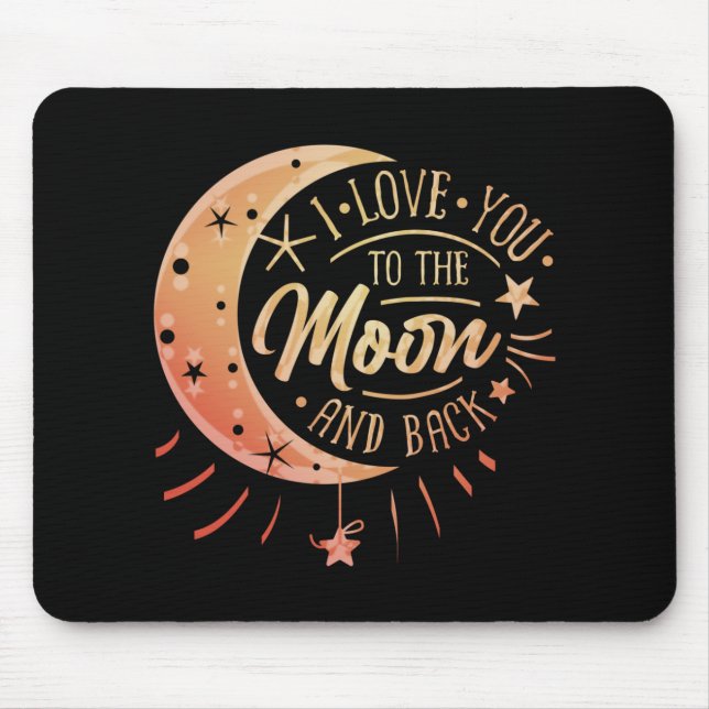 I Love You Cute Typography Mouse Mat (Front)