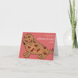 I Love You Dachshund Kisses Folded Greeting Card