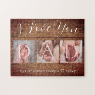 I Love You Dad Custom Photo Father's Day Gift Jigsaw Puzzle