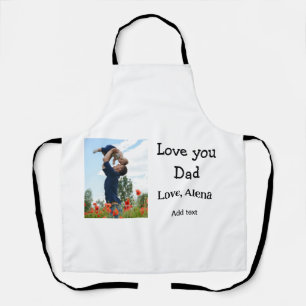 I love you dad father's day elegant add photo text apron