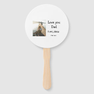 I love you dad father's day elegant add photo text hand fan