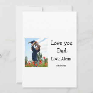 I love you dad father's day elegant add photo text holiday card