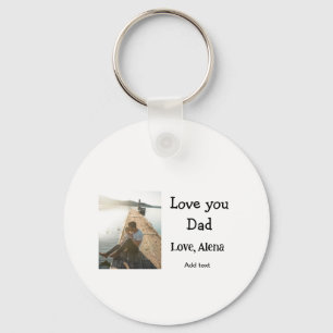 I love you dad father's day elegant add photo text key ring