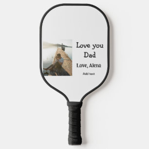 I love you dad father's day elegant add photo text pickleball paddle