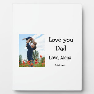 I love you dad father's day elegant add photo text plaque