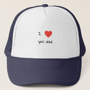 I love You Dad  Father's Day Red Heart Minimalist  Trucker Hat