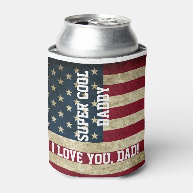 I LOVE YOU, DAD Father's Day typography Can Cooler (Can Front)