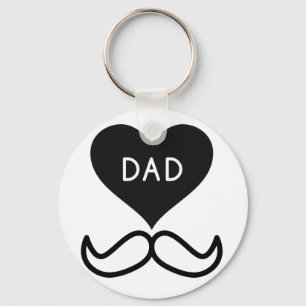 I love you dad l Father's day black white modern Key Ring