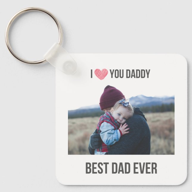 I LOVE YOU DADDY KEYCHAIN 2 PHOTO CUSTOM (Front)
