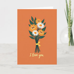 I Love You Daisies Bouquet Card