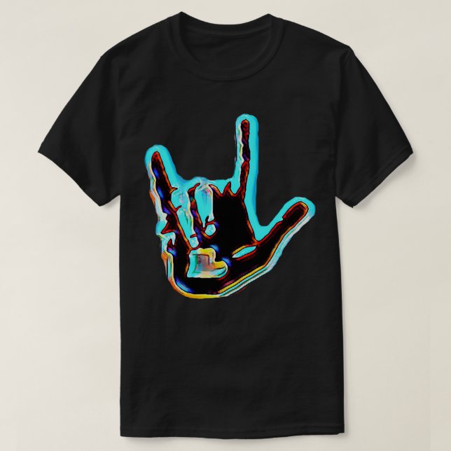 I love you deaf ASL sign language T-Shirt (Design Front)