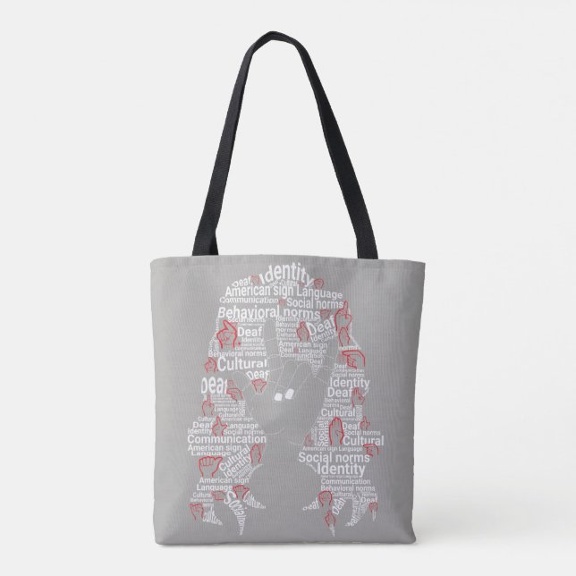 I Love You (deaf culture) Tote Bag (Back)